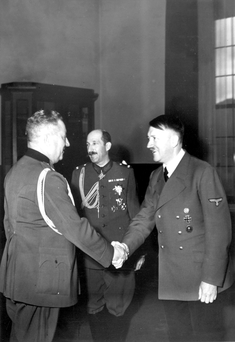 Adolf Hitler with Zar Boris III in the Berghof, from Eva Braun's albums
